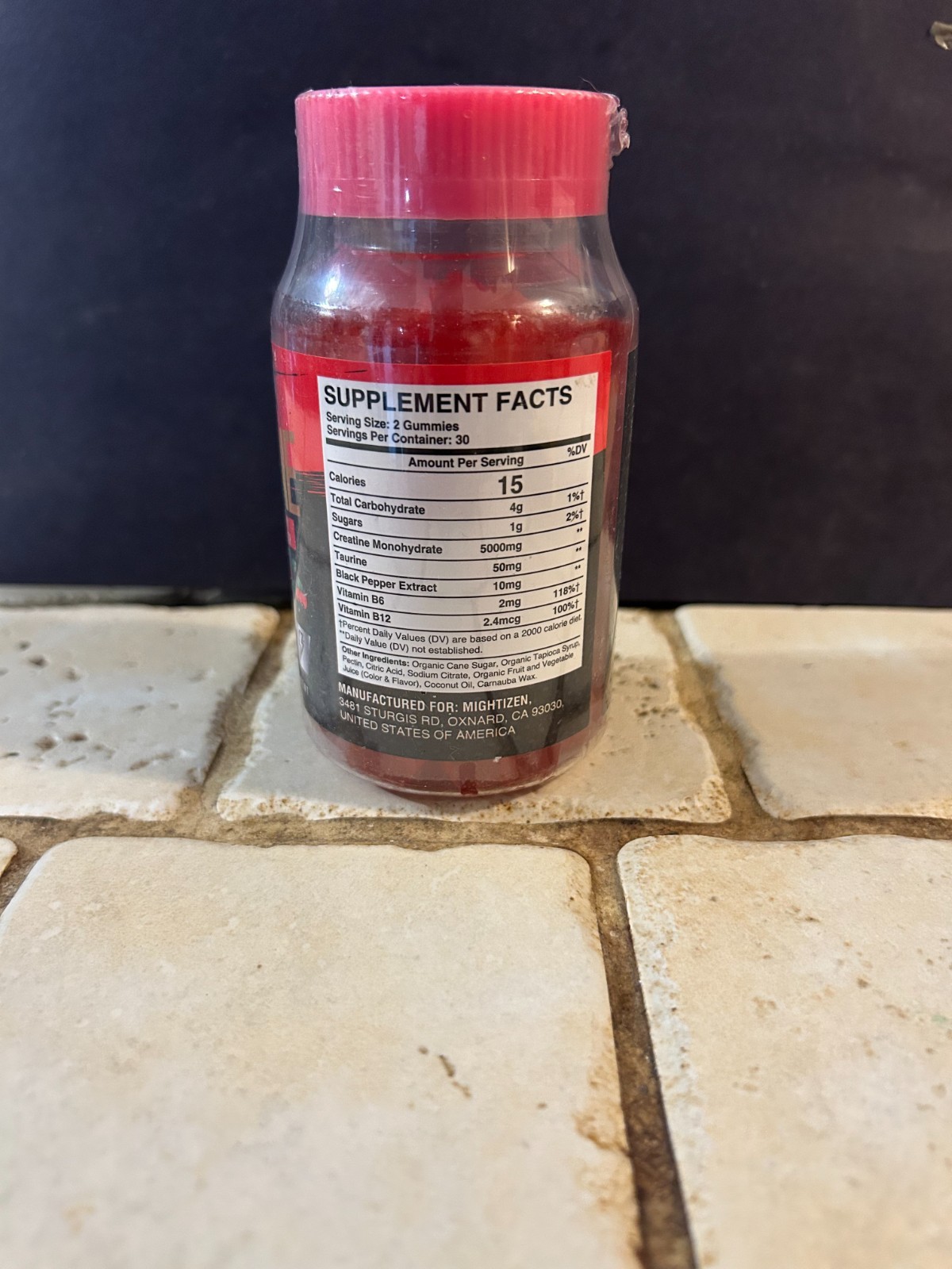 Mightizen Creatine Monohydrate 60 Gummies Muscle Recovery -Berry Flavor