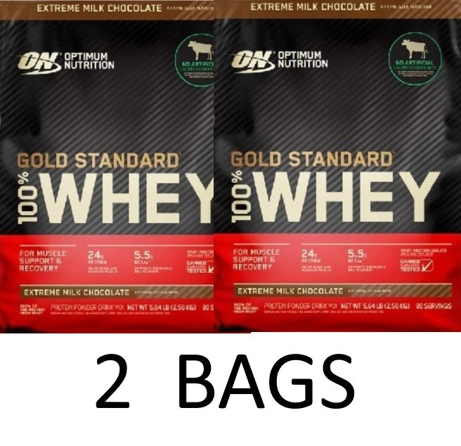 Optimum Nutrition Gold Standard Whey Protein Powder Chocolate – 5.64 lb – 2 Bags