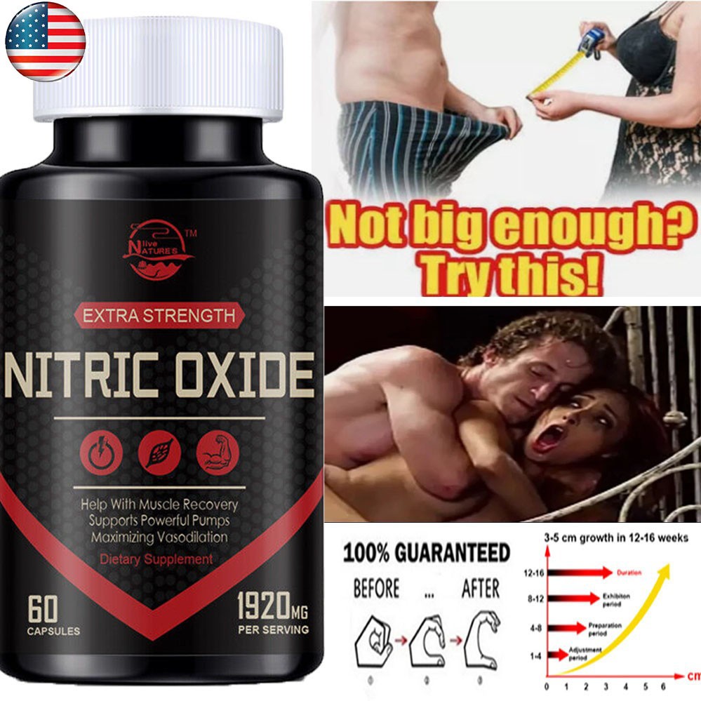 60 L-Arginine Capsule Nitric Oxide Testosterone Booster Energy Support Pills