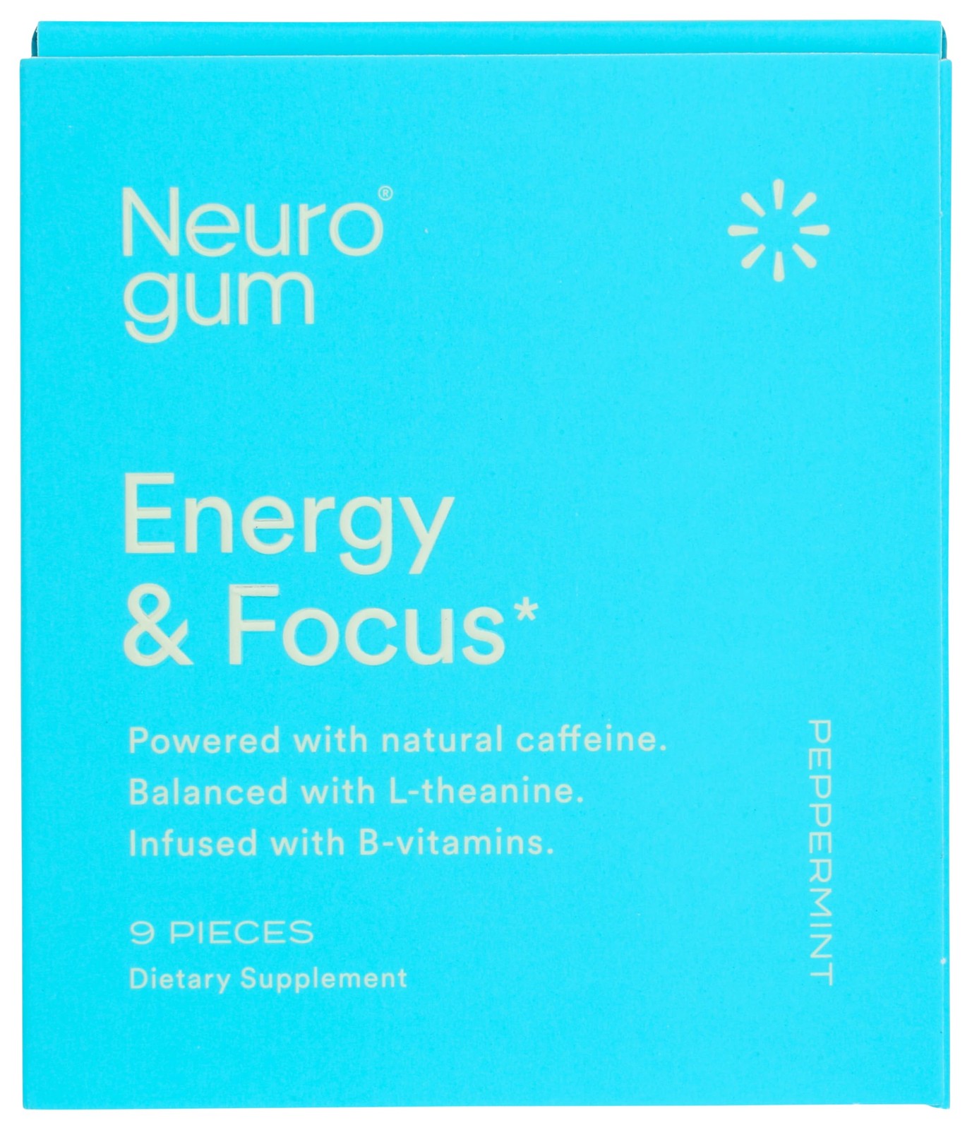 (Pack of 12) Neuro Gum Energy Focus Prebiotic Energy Supplement 9 Pieces