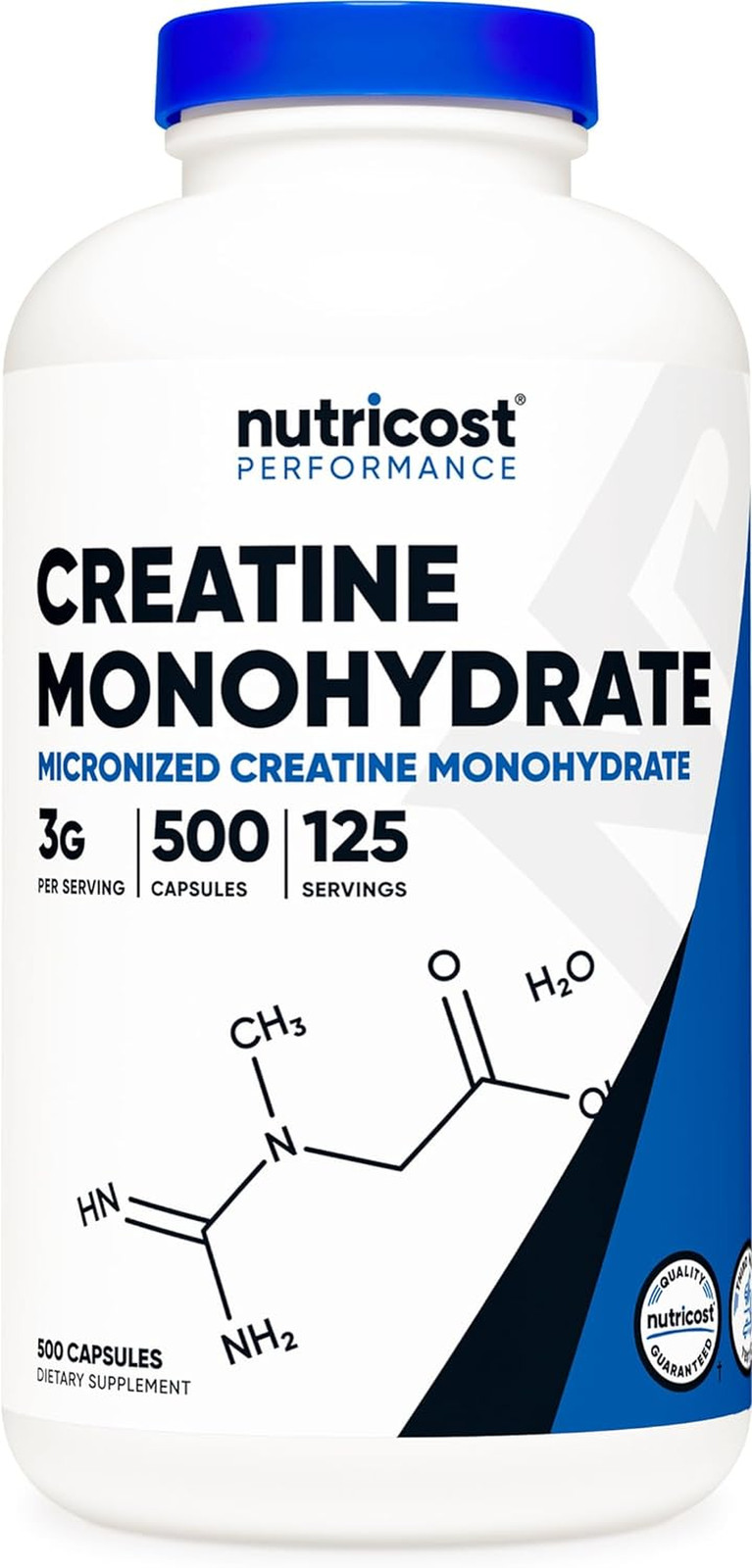Nutricost Micronized Creatine Monohydrate 3,000mg, 500 Capsules, 125 Servings