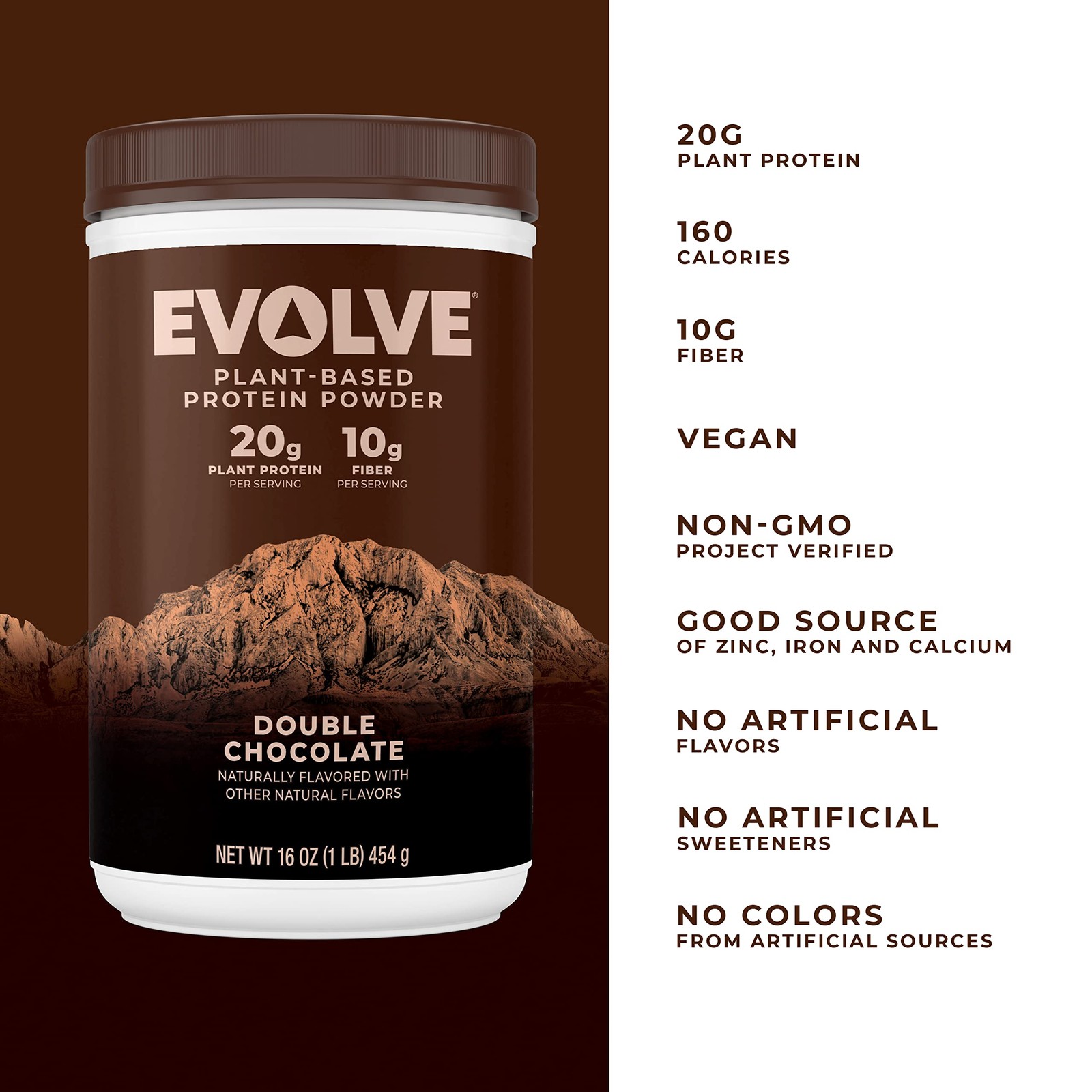 Evolve Protein Powder, Classic 1 Pound (Pack of 1), Double Chocolate