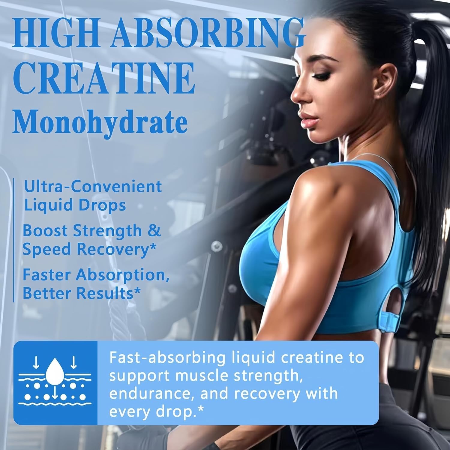 Creatine Liquid Drops 5000mg – 98% High Absorption for Energy & Strength
