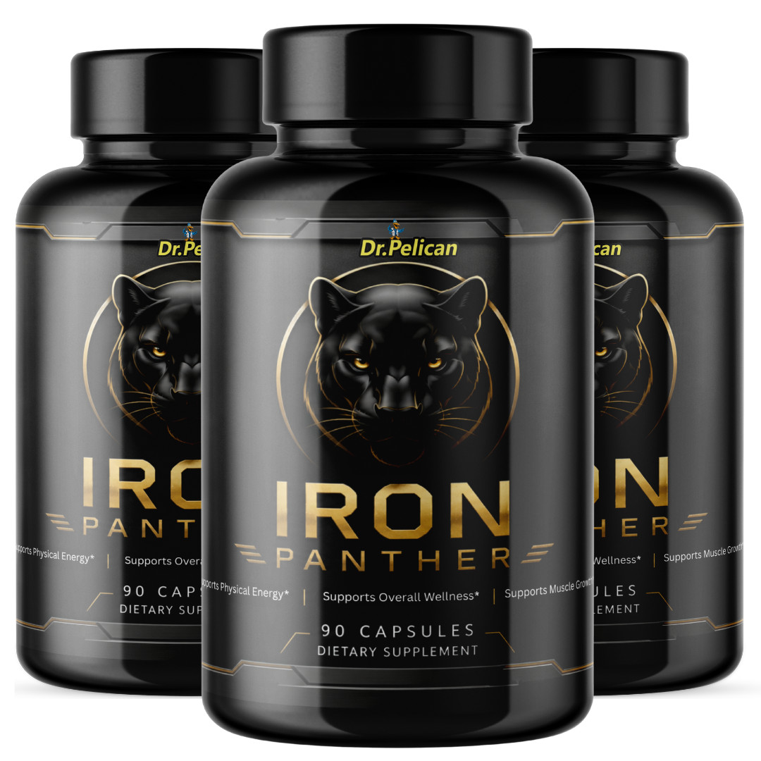 Iron Panther- Bodybuilding & Men’s Health Support- 3 Bottles- 270 Capsules