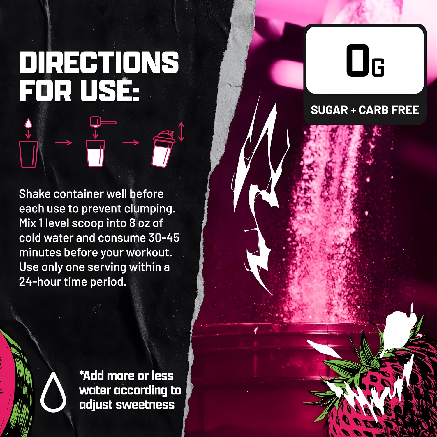 Nutrex Research OUTRAGE Strawberry Watermelon High Intensity Pre Workout Powder