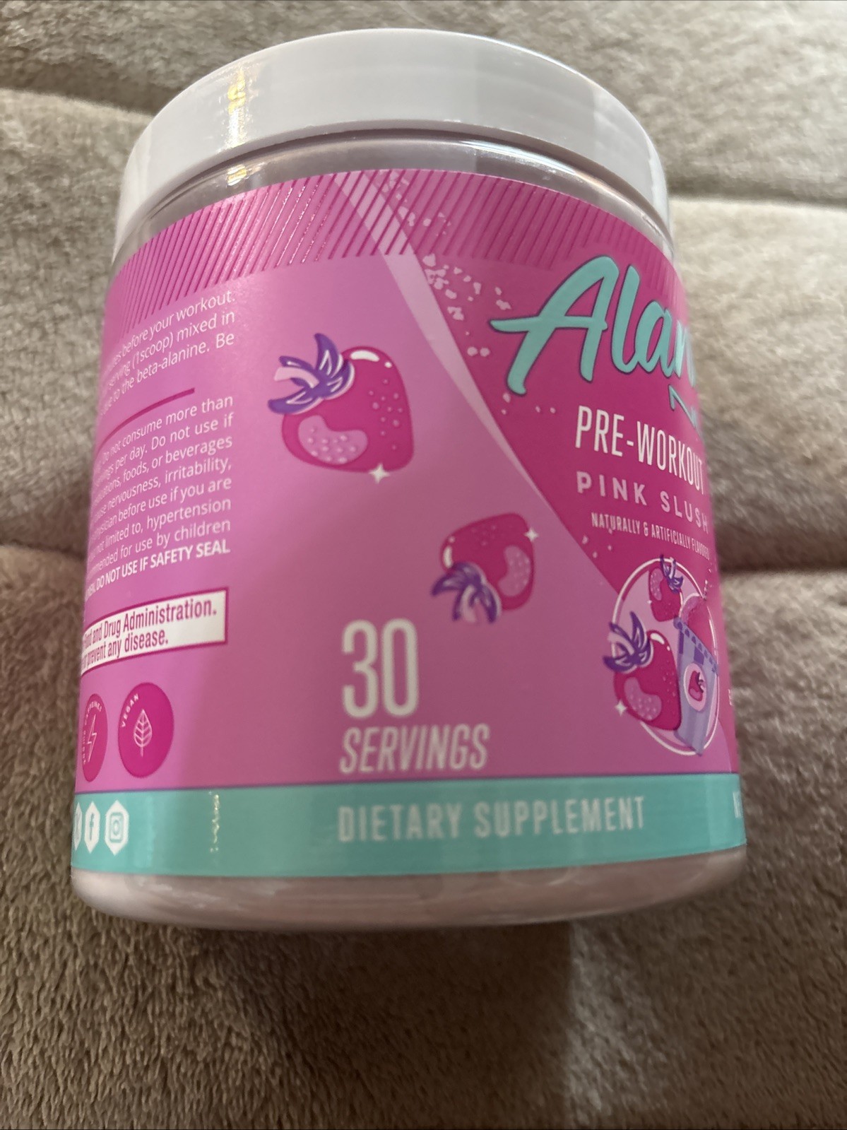 Alani Nu Pre Workout Powder Pink Slush, 30 Servings, 11.4 Oz. Exp 02/2028