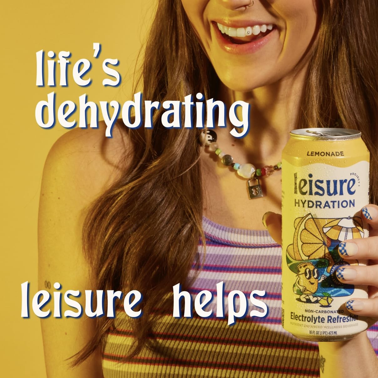 Leisure Hydration Non-Carbonated Electrolyte Refresher,Lemonade Flavor-Low Sugar