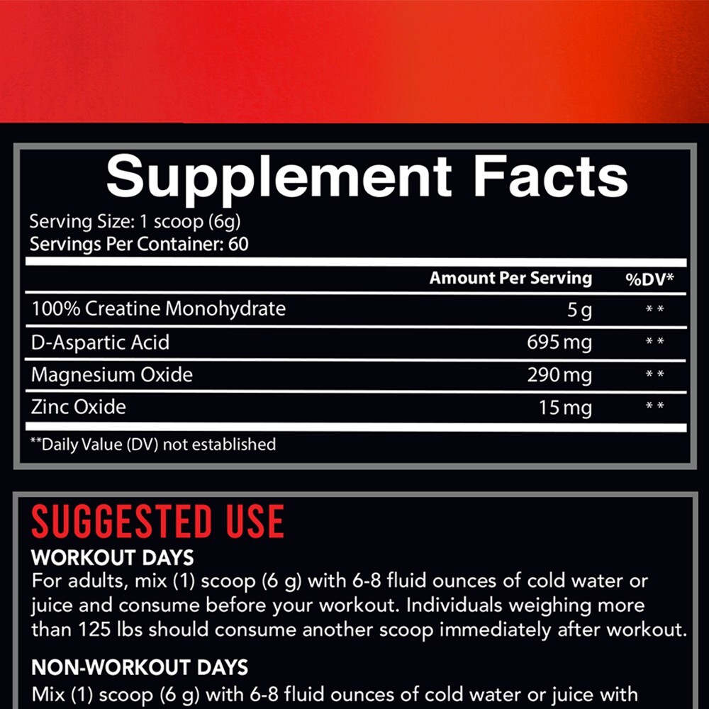 Angry Supplements Crea-Test Creatine + Test Booster Powder for Monster Men 360G