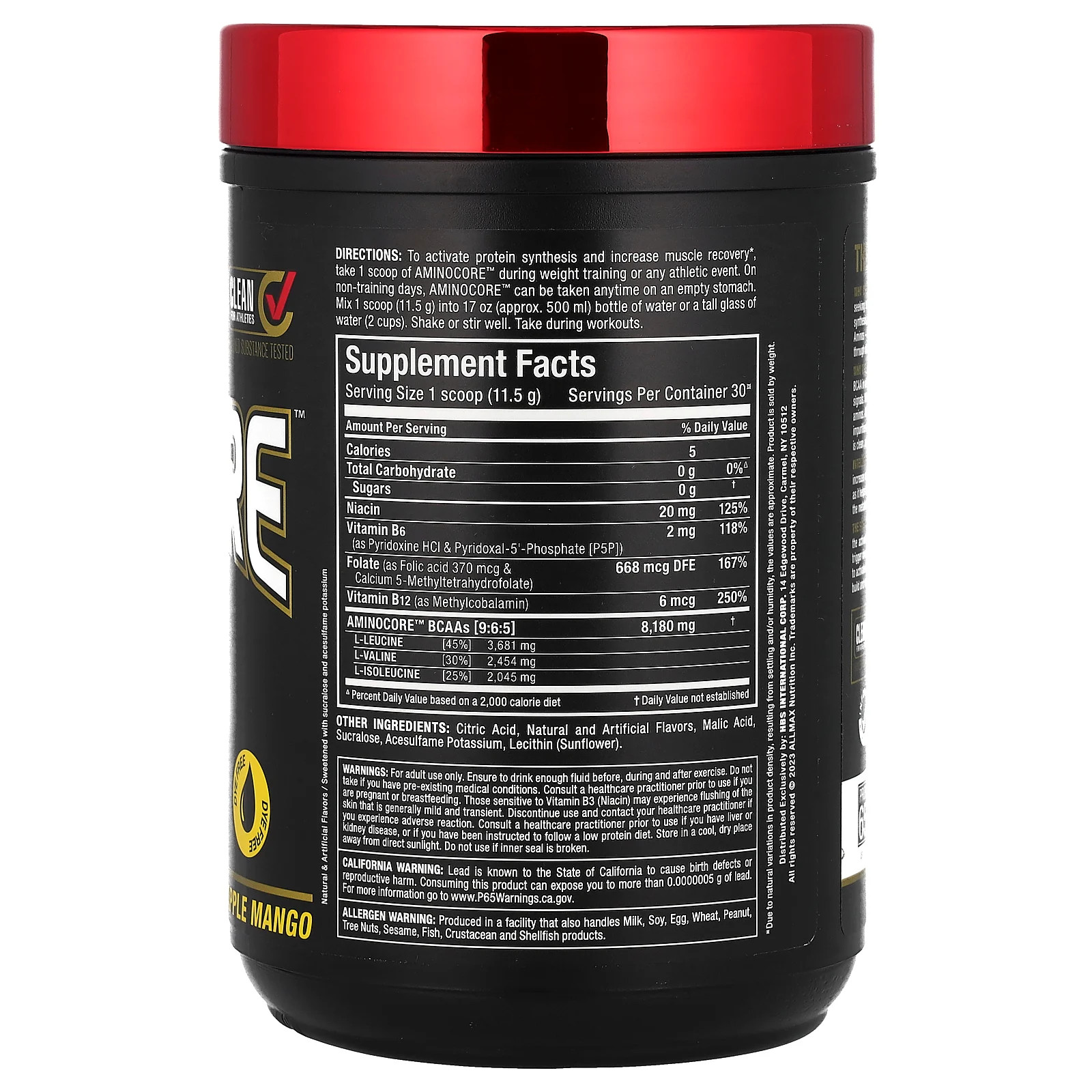 AMINOCORE BCAA, Pineapple Mango, 0.69 lb (315 g)
