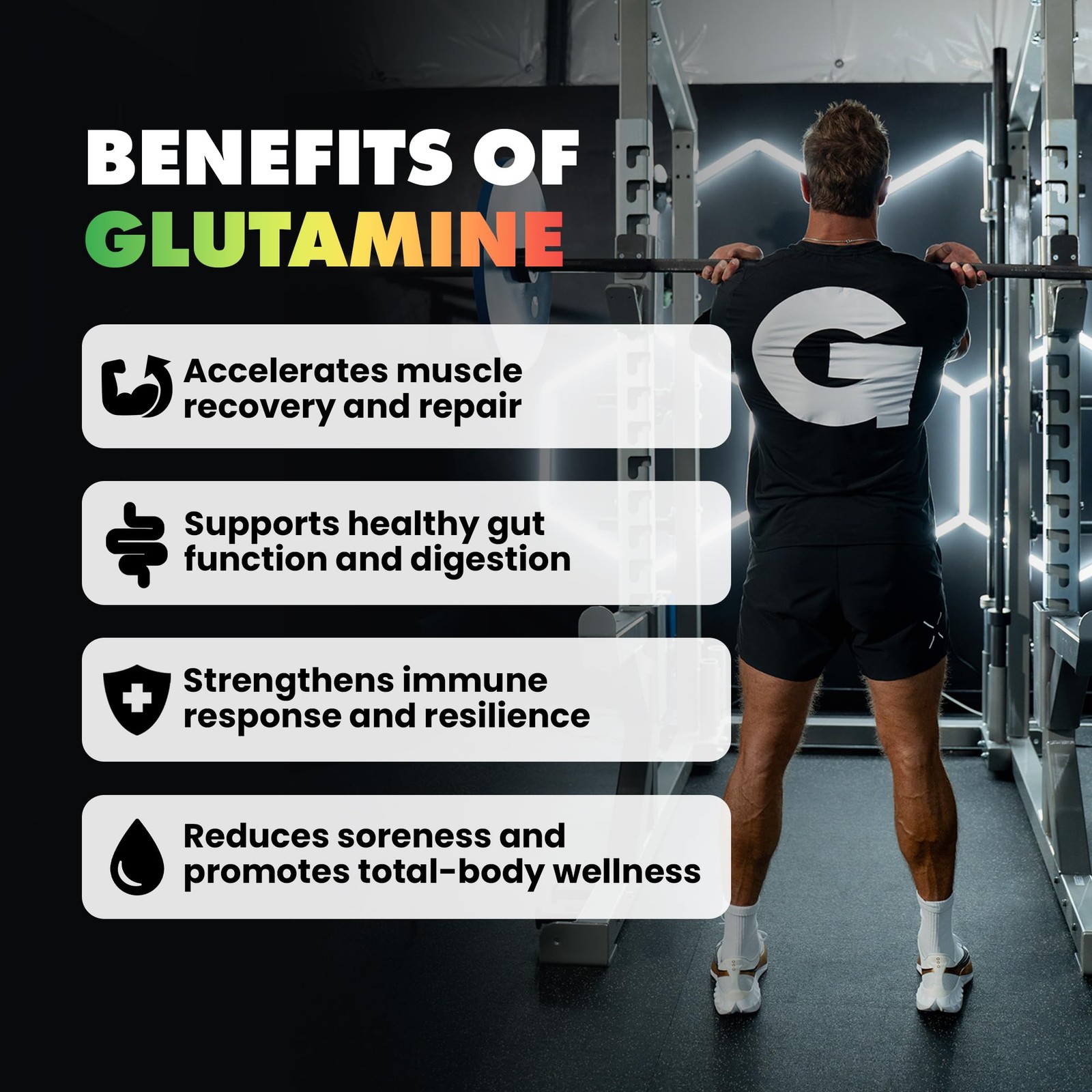 Gains in Bulk LGlutamine, Gluten Free Glutamine Powder for Muscle Recovery an…