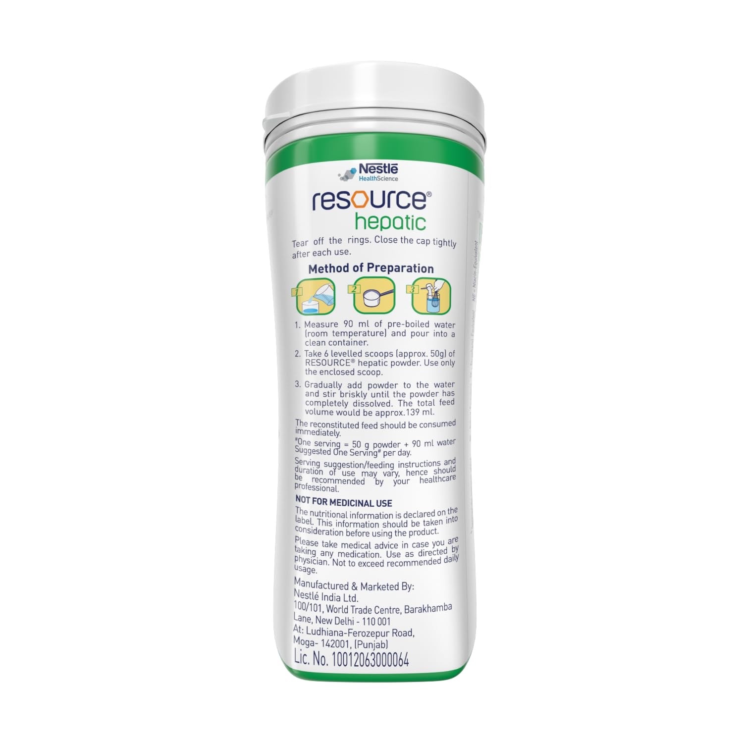 4 X RESOURCE Nestle Hepatic 400G Pet Jar Pack (Vanilla Flavour)