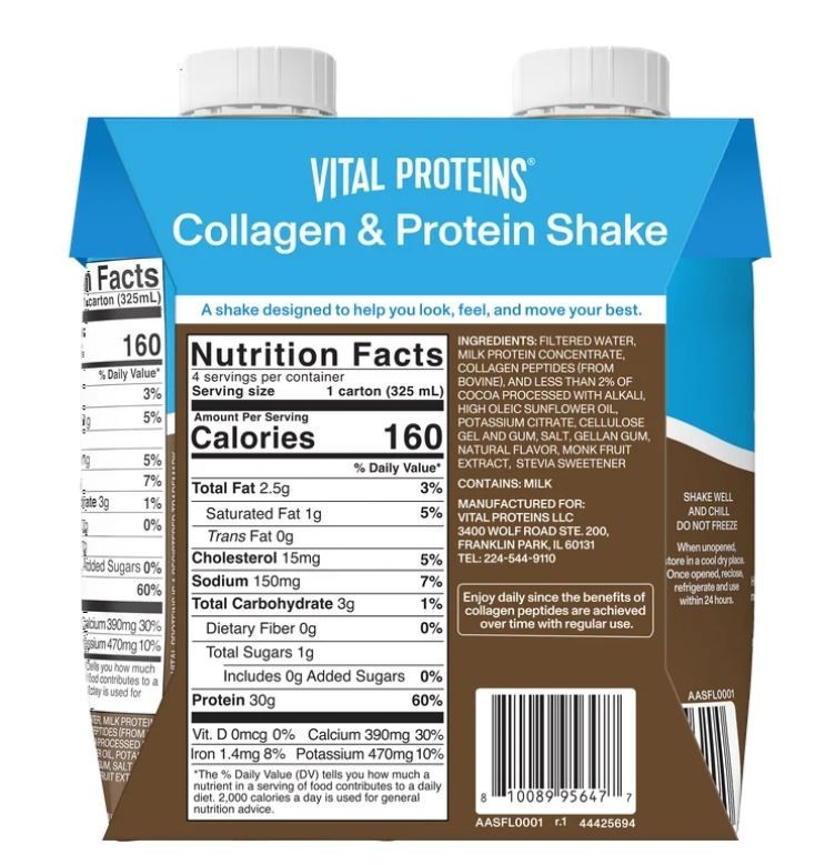 Vital Proteins® Chocolate Collagen & Protein Shake, 30g Total Protein Including