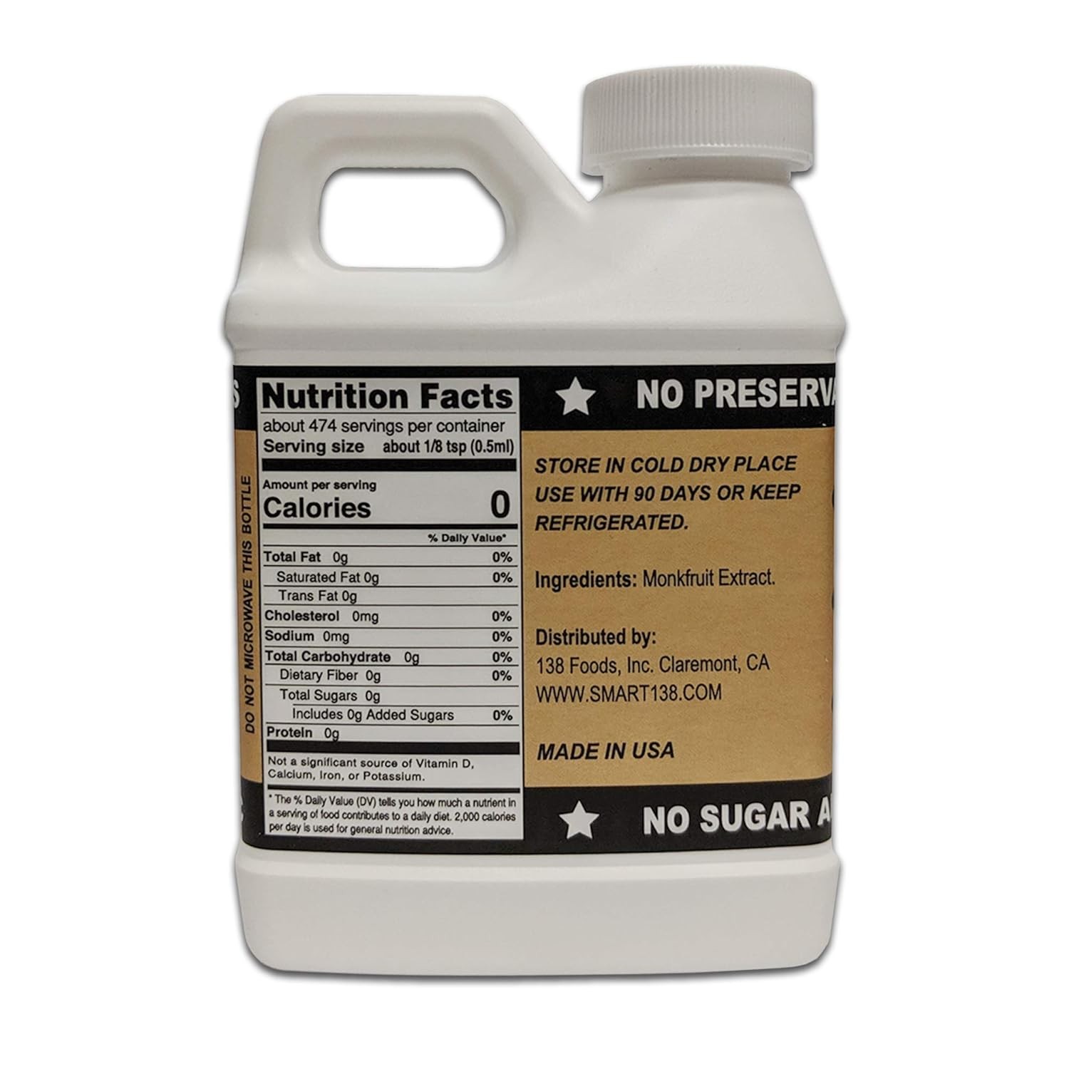 Monk Drops – 100% Monkfruit Liquid Sweetener, Zero 8 Fl Oz (Pack of 1)