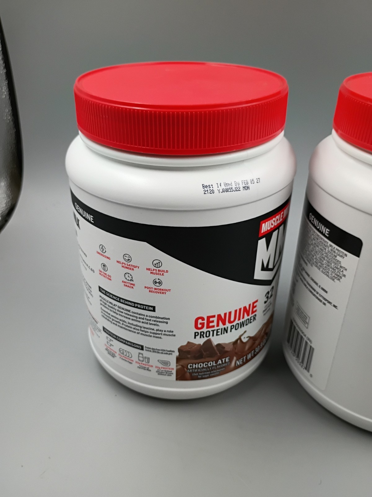 Lot Of 2 Muscle Milk Genuine Protein Powder ~ 1.93lb ~ Chocolate ~ Exp. 02/2027
