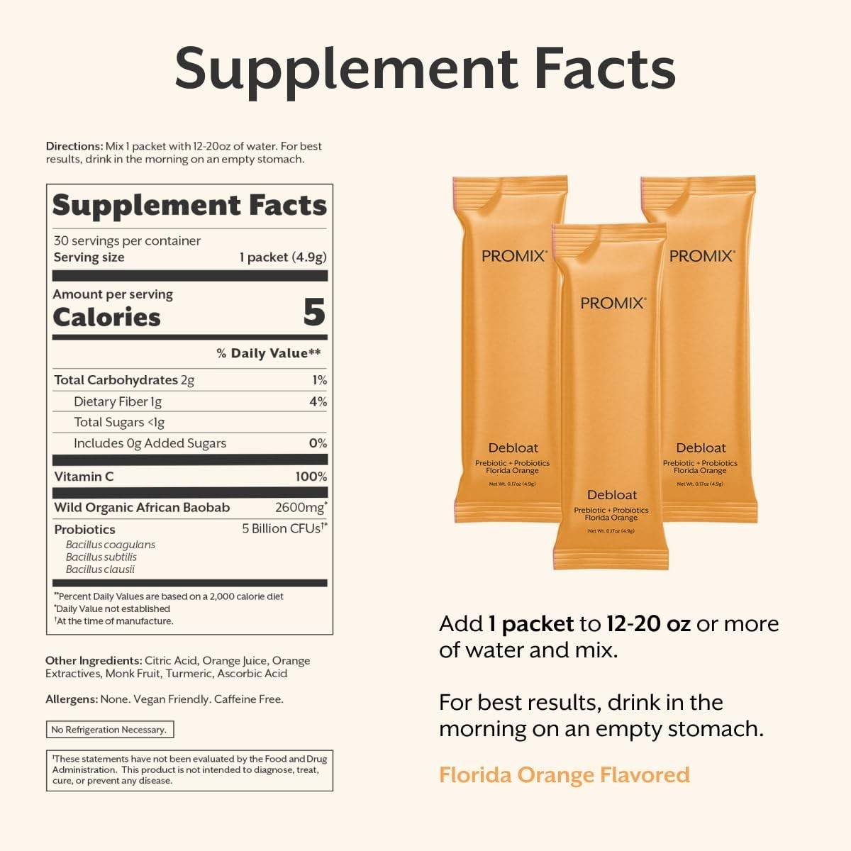 Promix Nutrition Debloat – Clinically-studied Prebiotic and Probiotic for Women