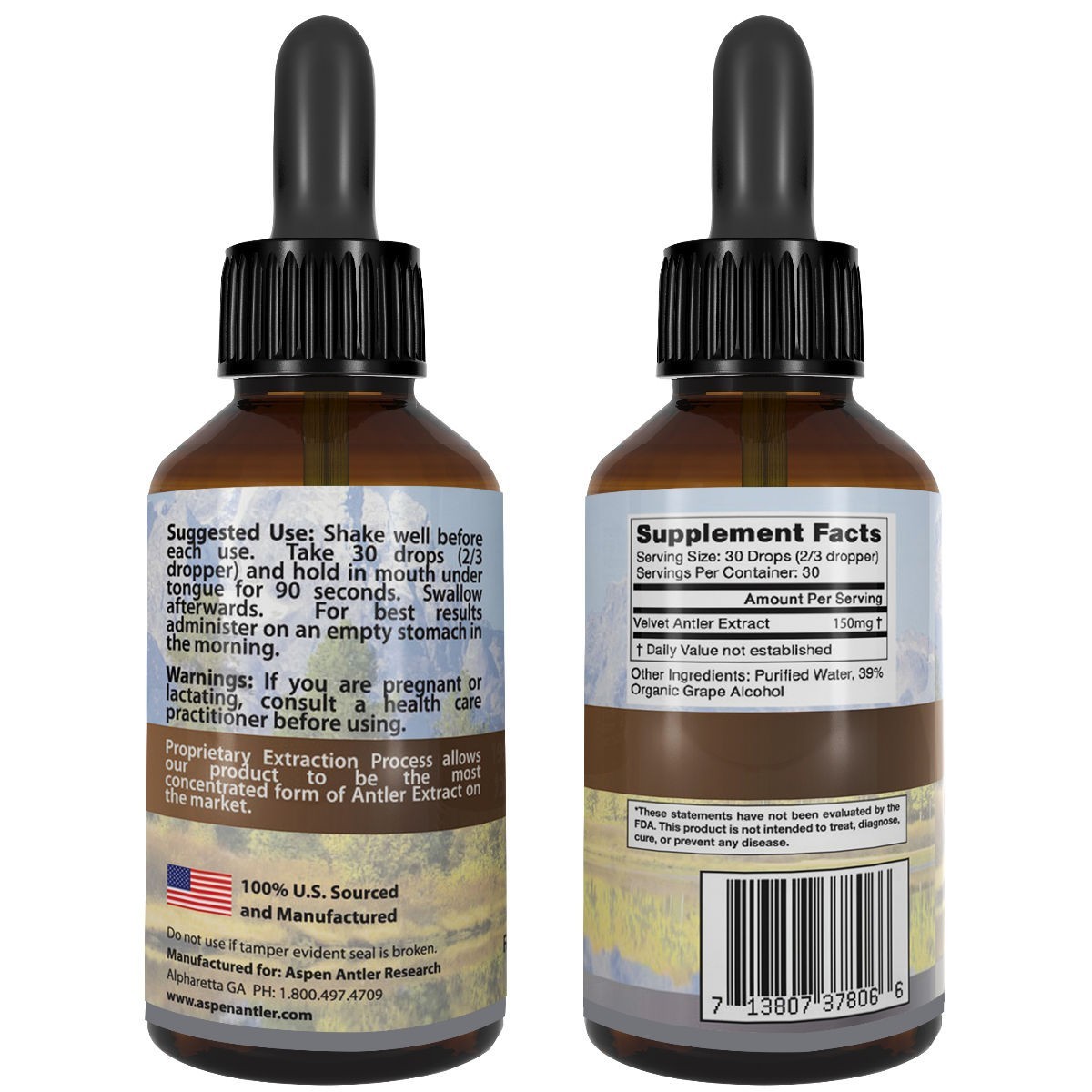 Deer Antler Velvet Extract IGF-1 Palladium 150mg 100% American Antler Velvet!