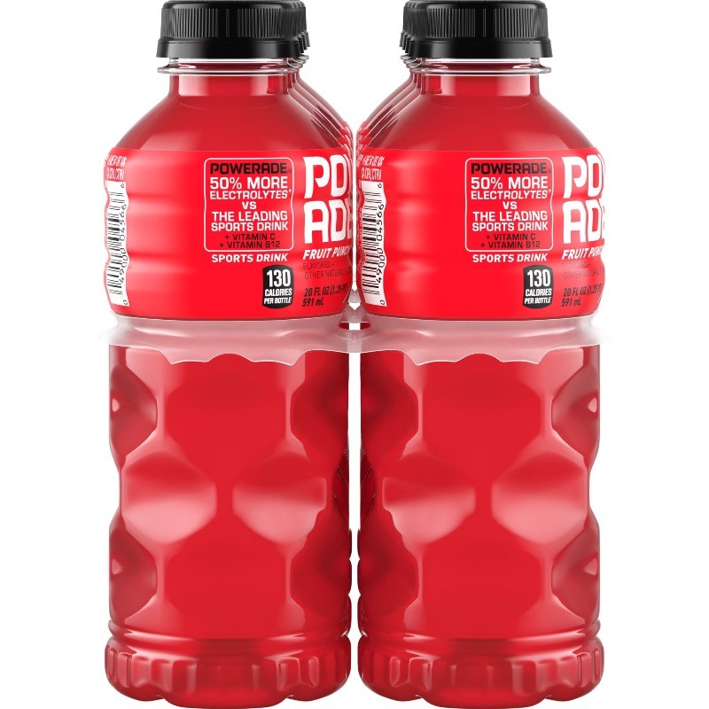 POWERADE Fruit Punch Electrolyte Sports Drink Bottles, 20 fl oz, 8 Pack