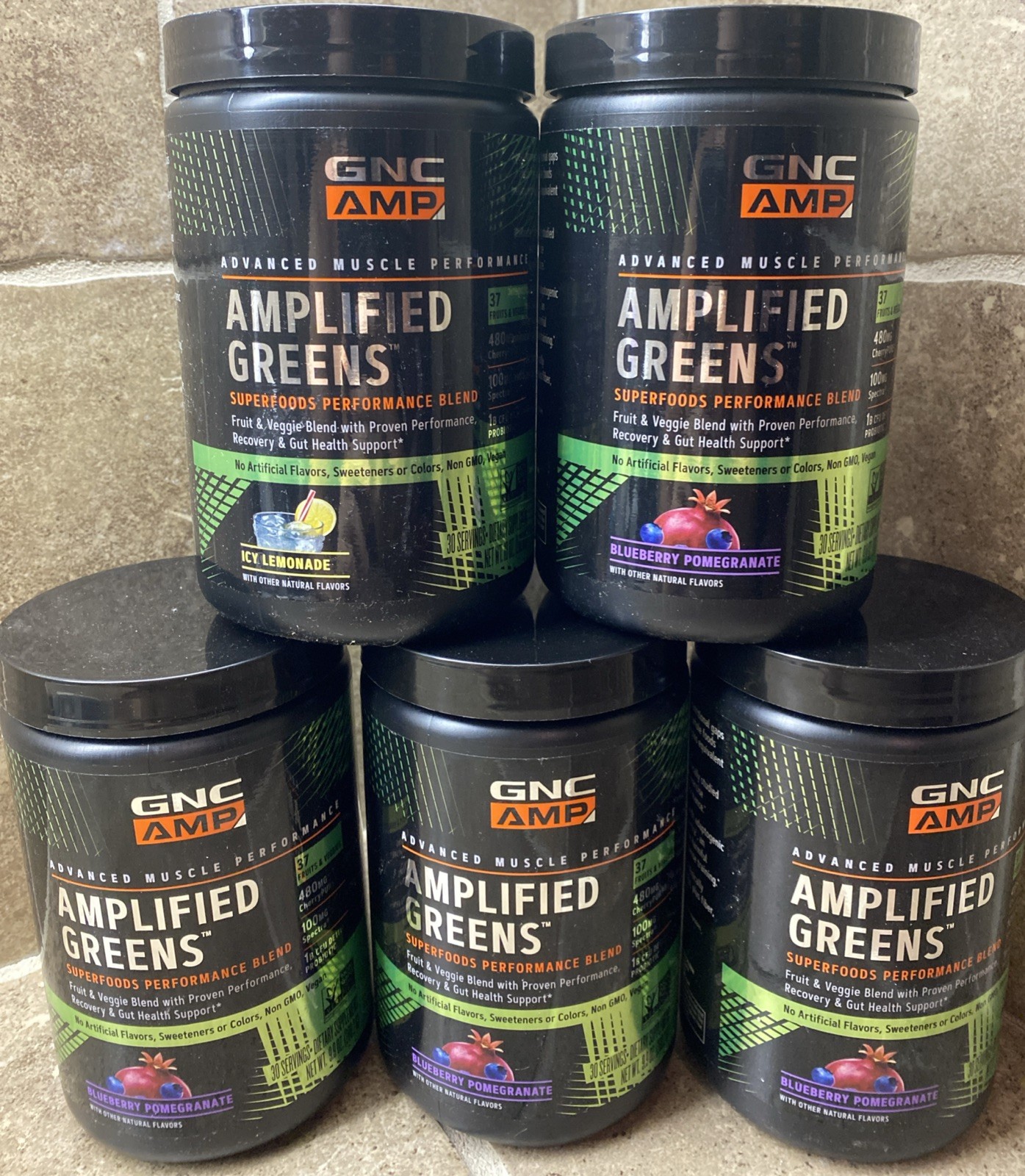 5 GNC AMP Amplified Greens Superfood Performance Blend Powder