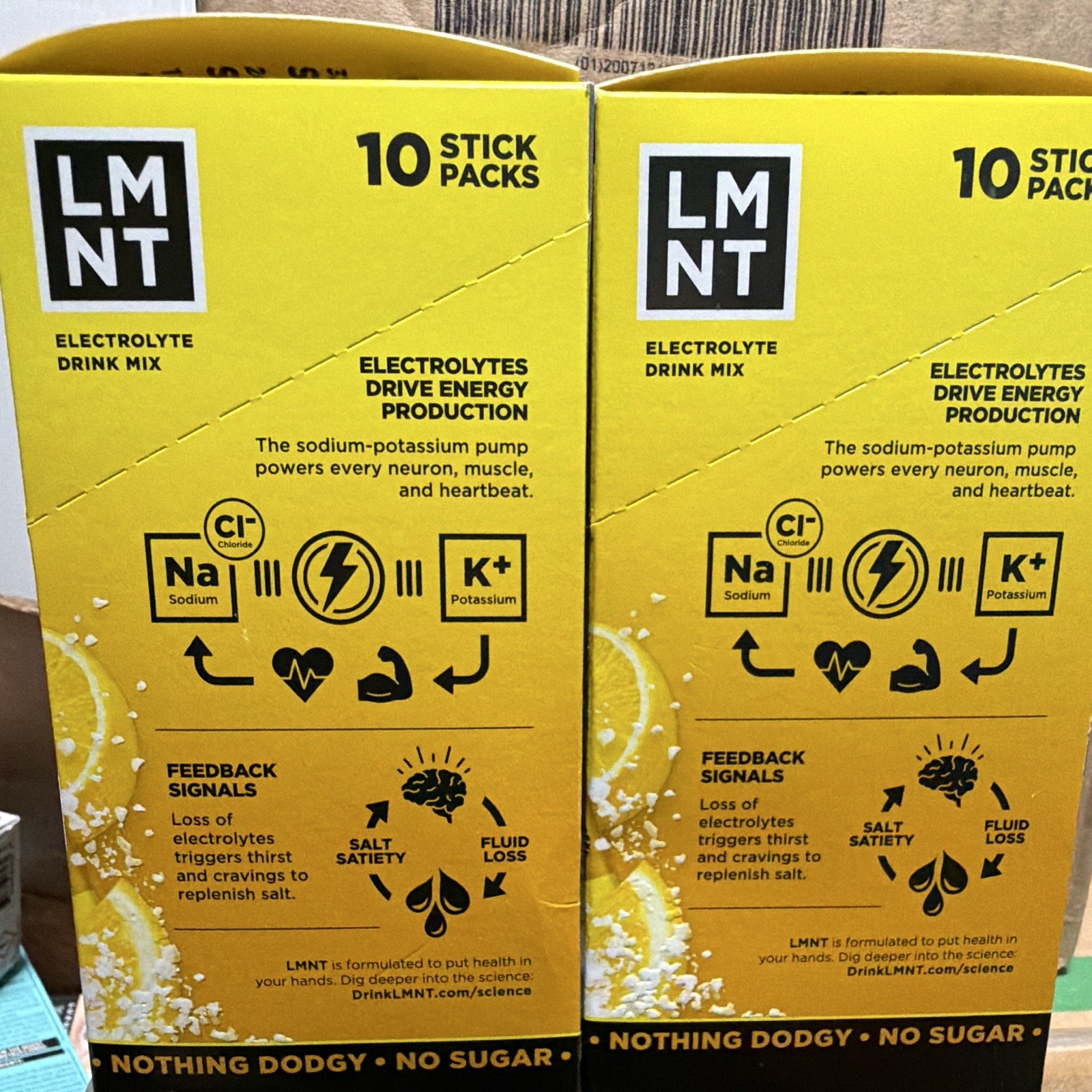 LMNT Electrolyte Drink Mix Sugar-Free Keto Lemonade + Iced Tea 50mg 10ct
