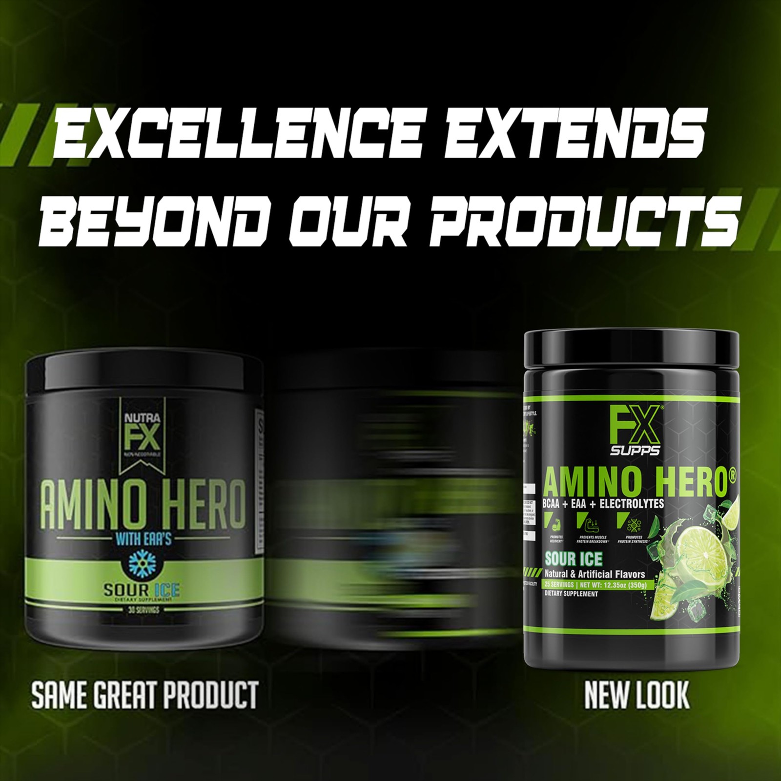FXSUPPS Amino Hero Sour Ice Flavor 25 Servings | Post-Workout Recovery Drink …