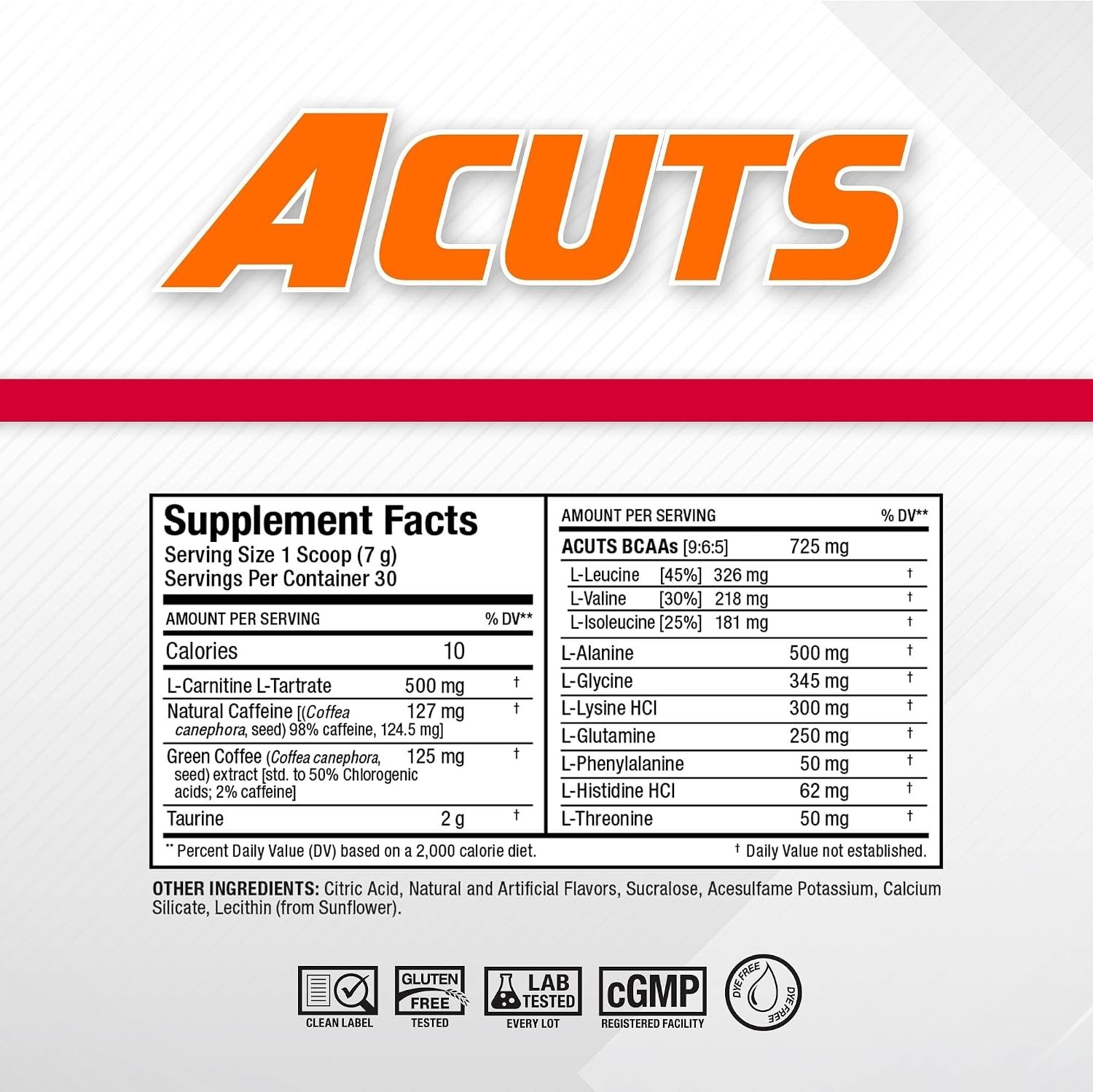 ACUTS Amino Energy Powder, 30 Servings, Pina Colada