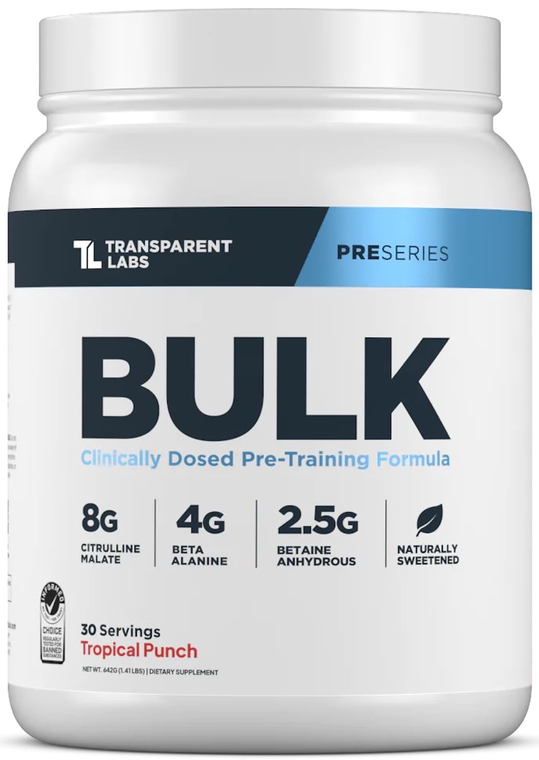 Transparent Labs Bulk Pre-Workout (30 Servings, Tropical Punch) & BCAA…