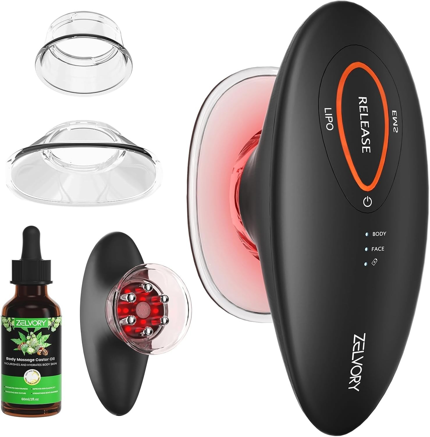 3-in-1 Body Sculpting Machine with Red Light, Vacuum Suction & Microcurrent, Cel