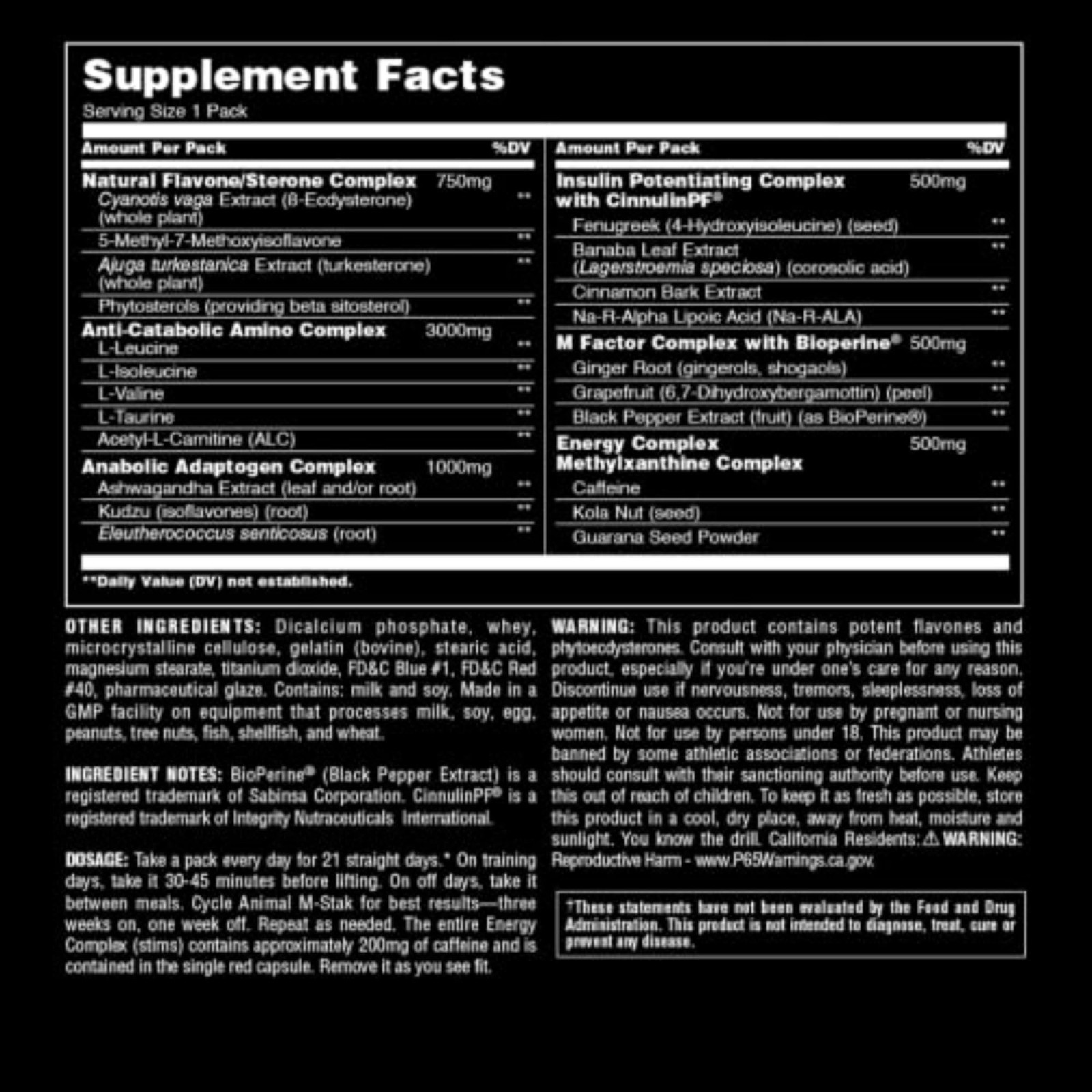 Animal M-Stak – Muscle Builder and Anabolic Mass Gainer Supplement for Bodybu…