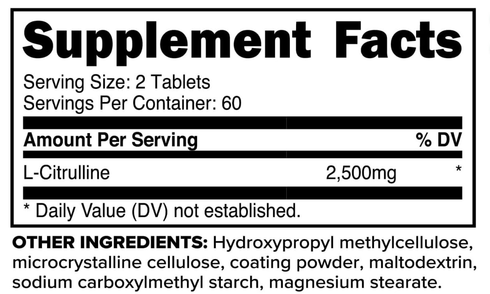 PrimaForce L-Citrulline 2500mg, 120 Tablets, 60 Servings