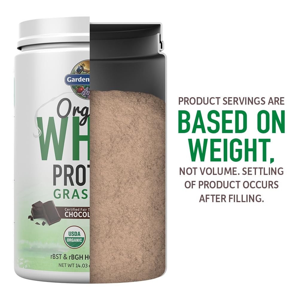 Organic Grass Fed Whey Protein Powder Fair Trade Chocolate Cacao 12 Servings