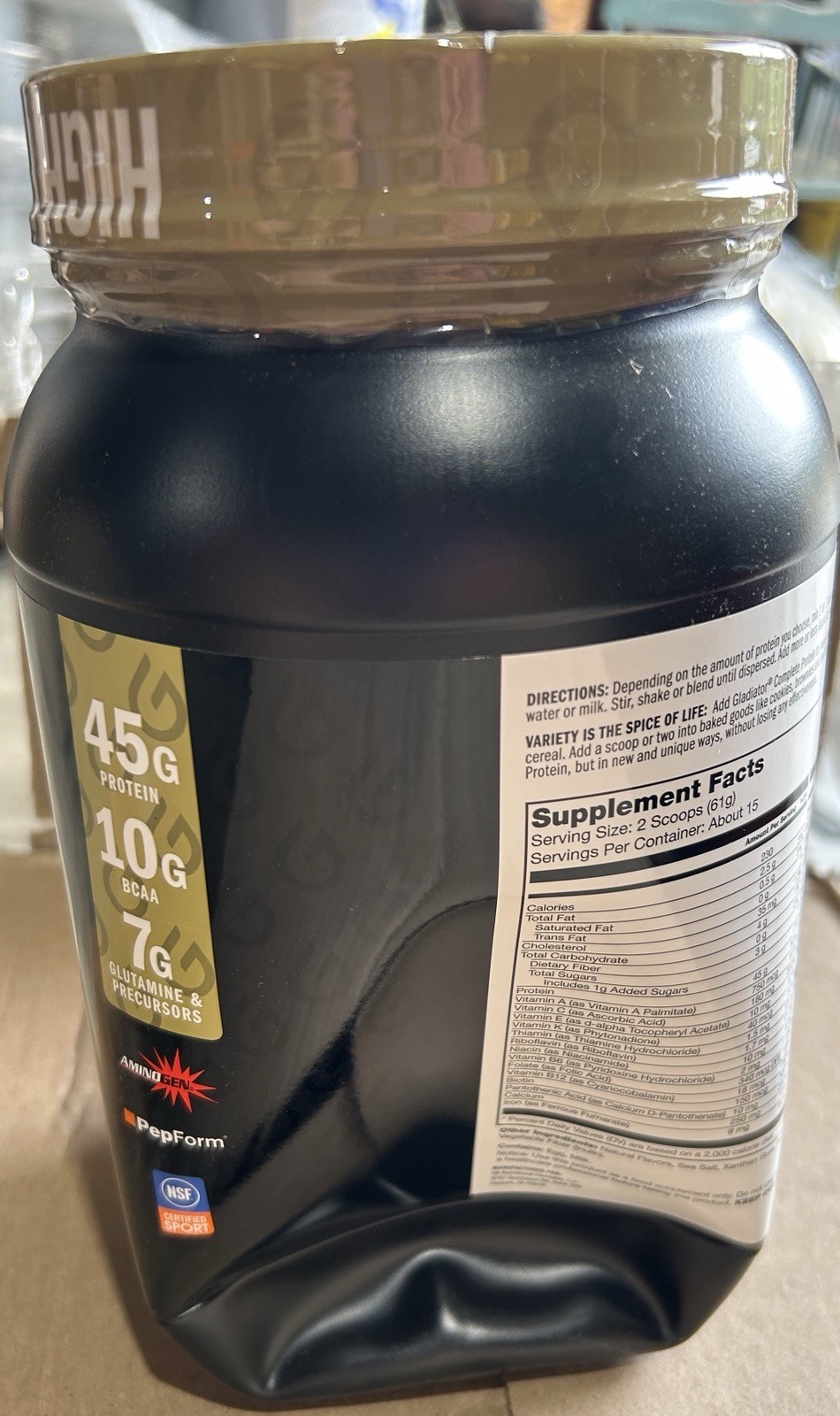 Gladiator Complete Protein 2lbs Vanilla Flavor High Performance Dietary Suppleme