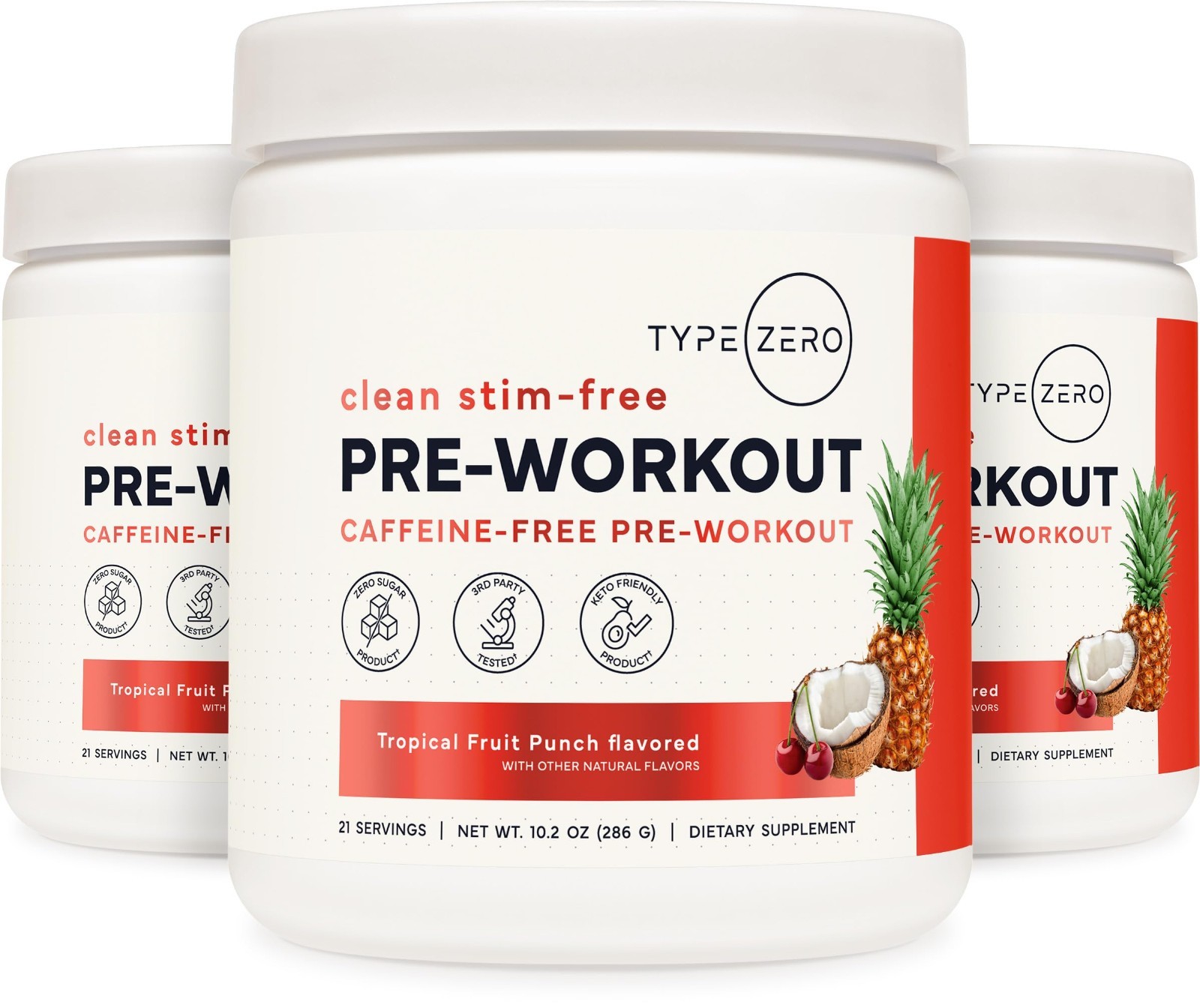 Stim-Free Pre Workout Powder – Tropical Fruit Punch, 21 Servings, Nitric Oxide B