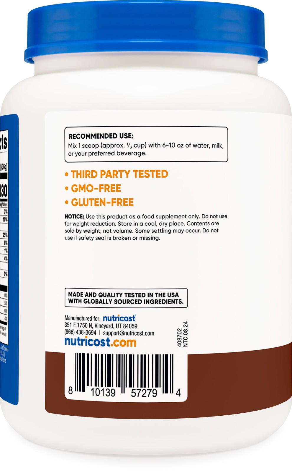 Nutricost Whey Protein Concentrate (1.5 Pounds, Vanilla) – 25 Grams of Protein