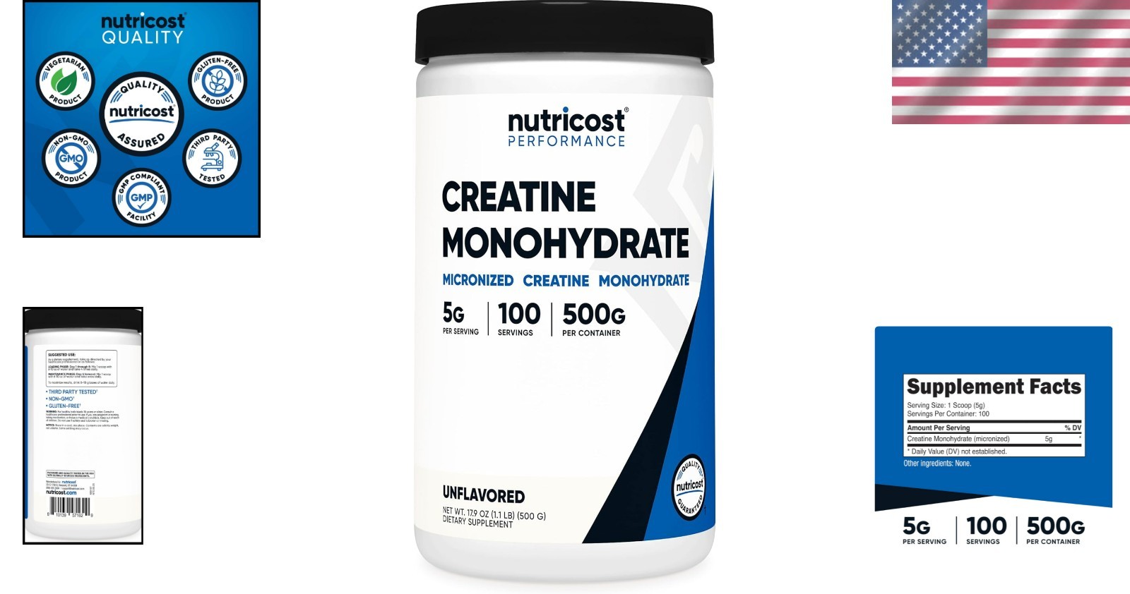 Micronized Creatine Powder 500G – , Gluten Free & 5000mg Servings