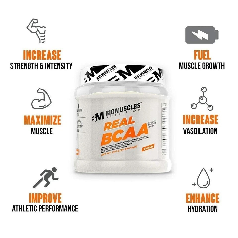 Bigmuscles Nutrition Real BCAA (Pack of 50 Servings) /TROPICAL MADNESS /250 gm