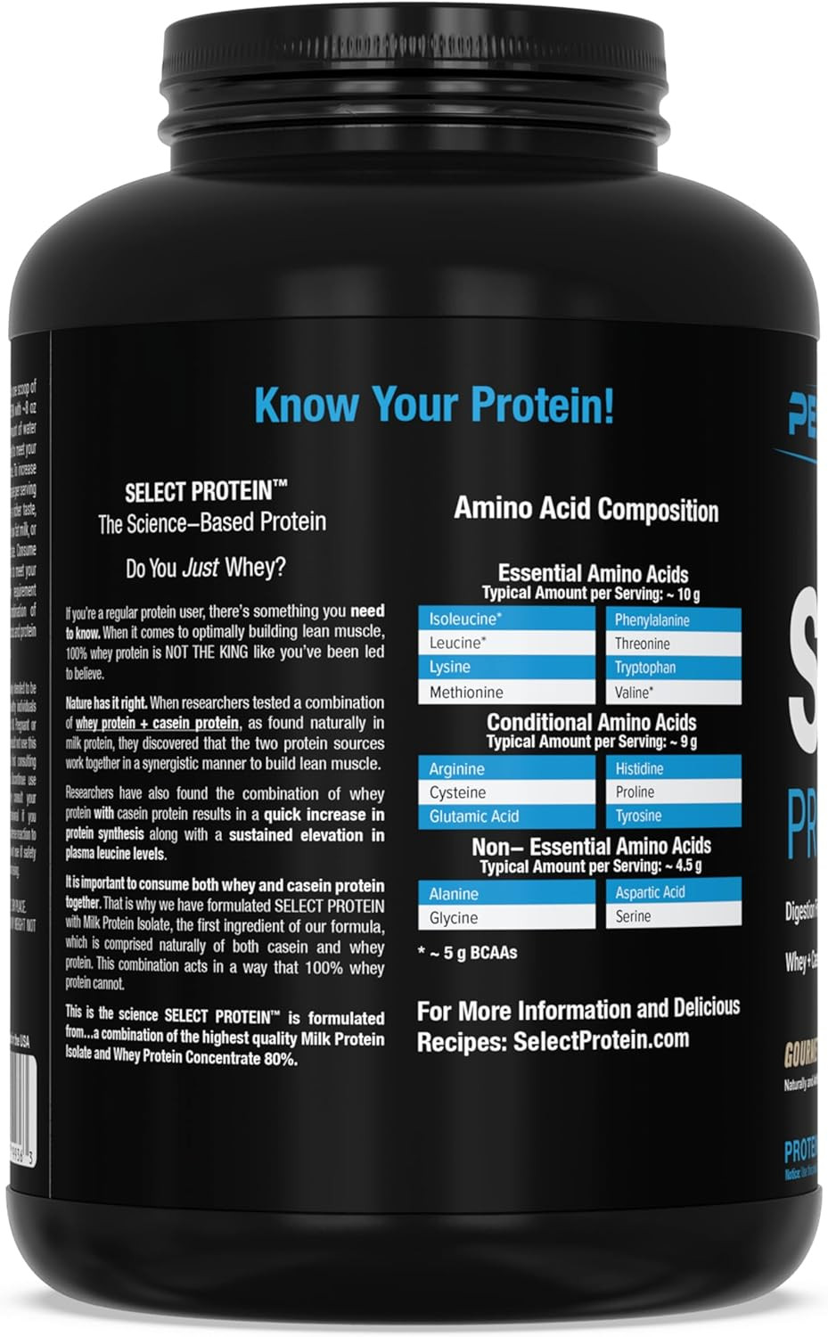 Select Protein Powder, Whey and Casein Blend, Lean Protein Powder for Women and