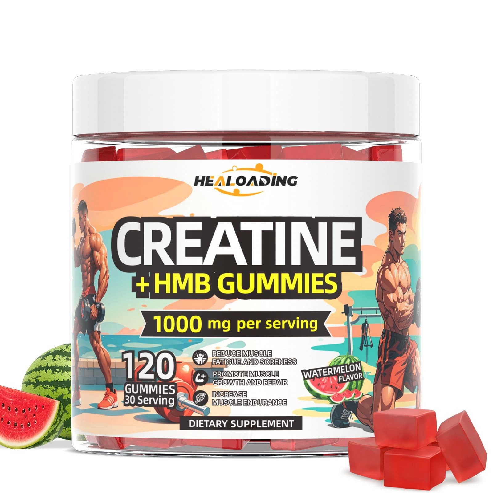 HEALOADING Creatine Monohydrate Gummies HMB Supplements for Men Creatine and…