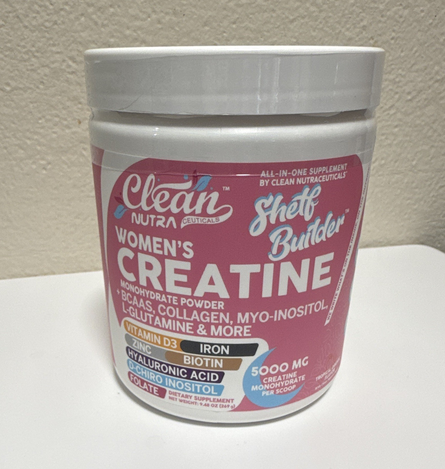 Clean Nutraceuticals Women’s Creatine Monohydrate Powder 5000mg 9.4 oz 06/2028