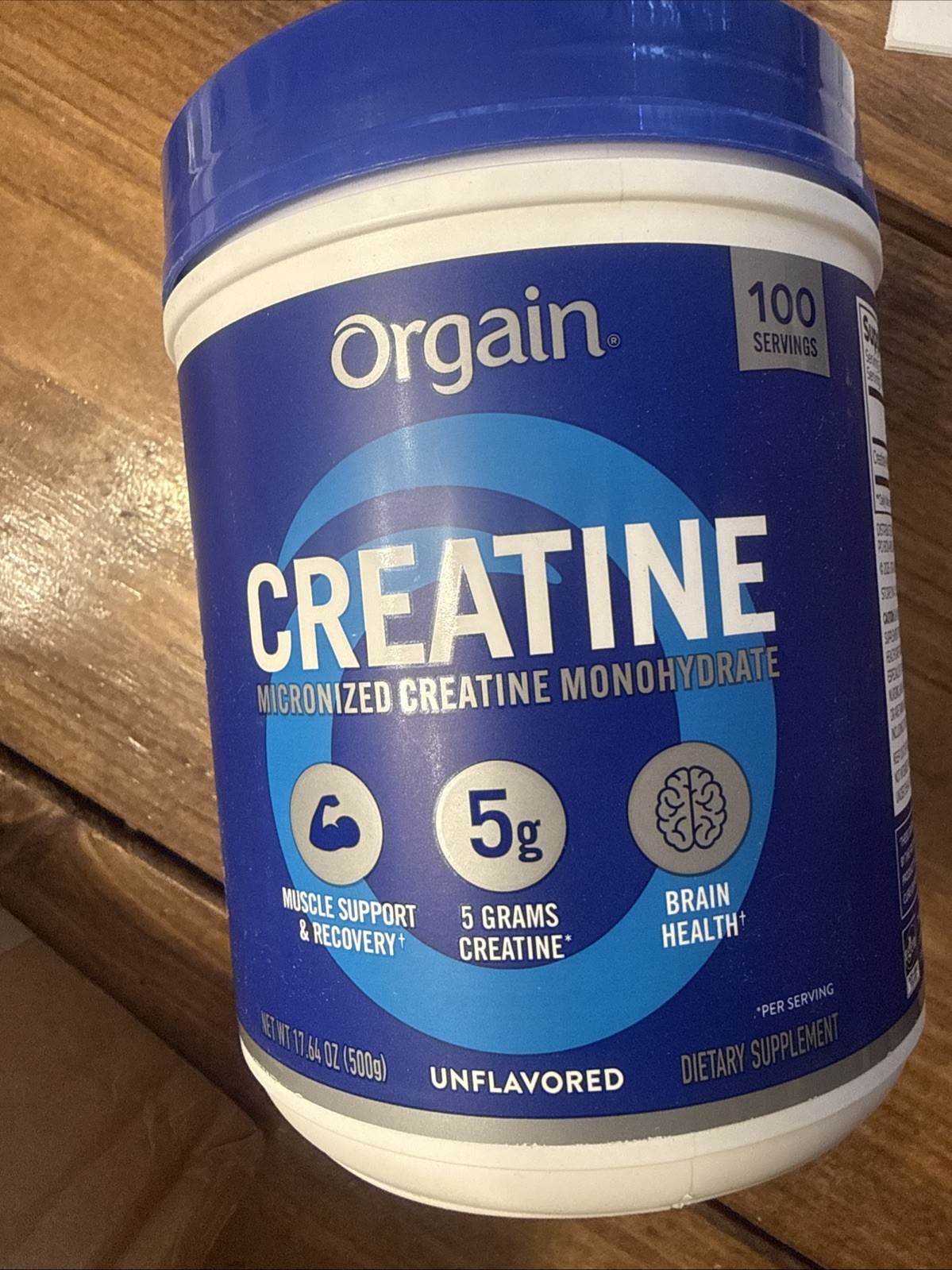 Orgain Creatine Monohydrate Micronized Powder, 100 Servings, Unflavored, 17.64Oz