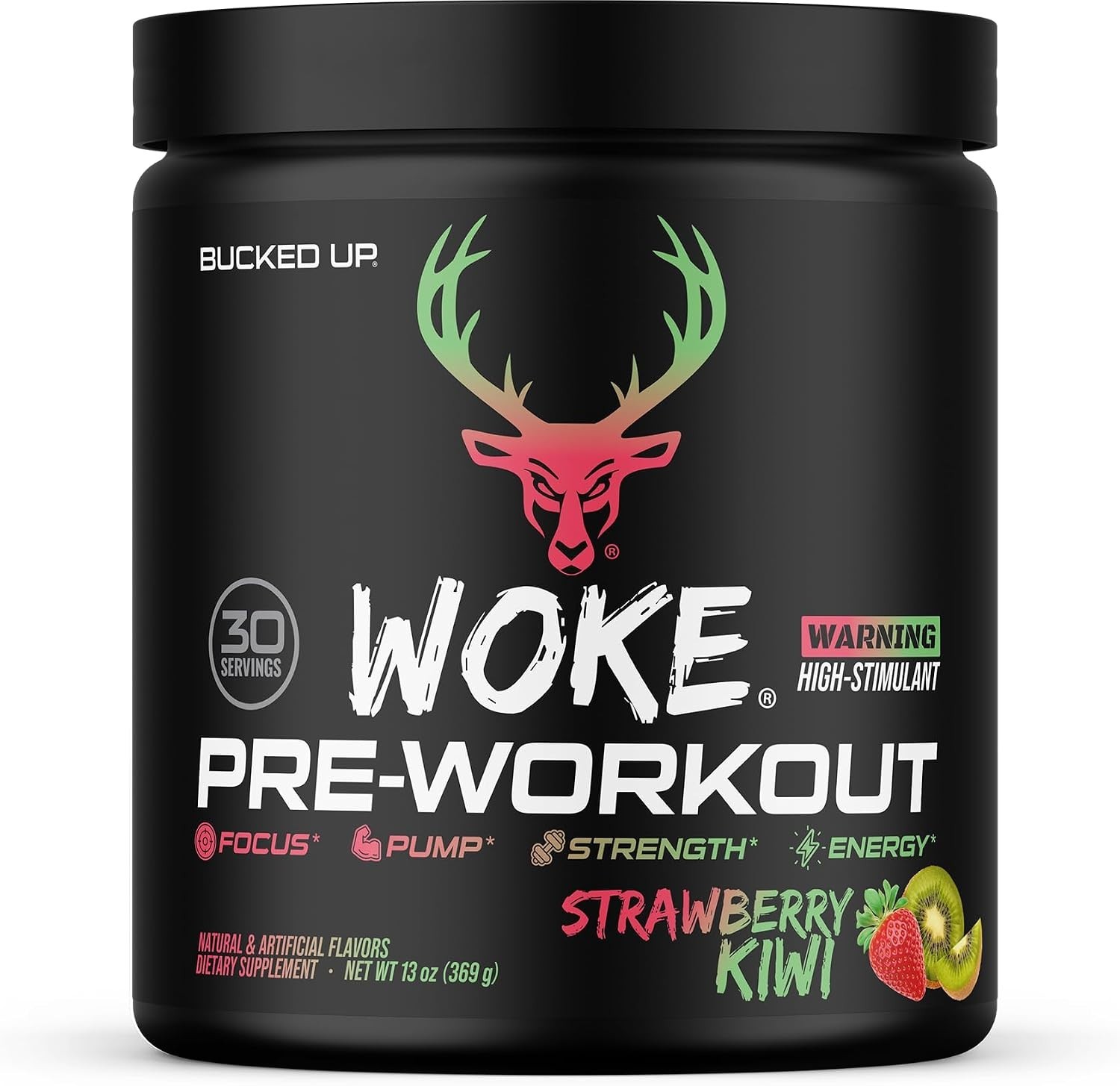 Bucked Up – Woke Strength and Growth, 30 Servings (Strawberry Kiwi)