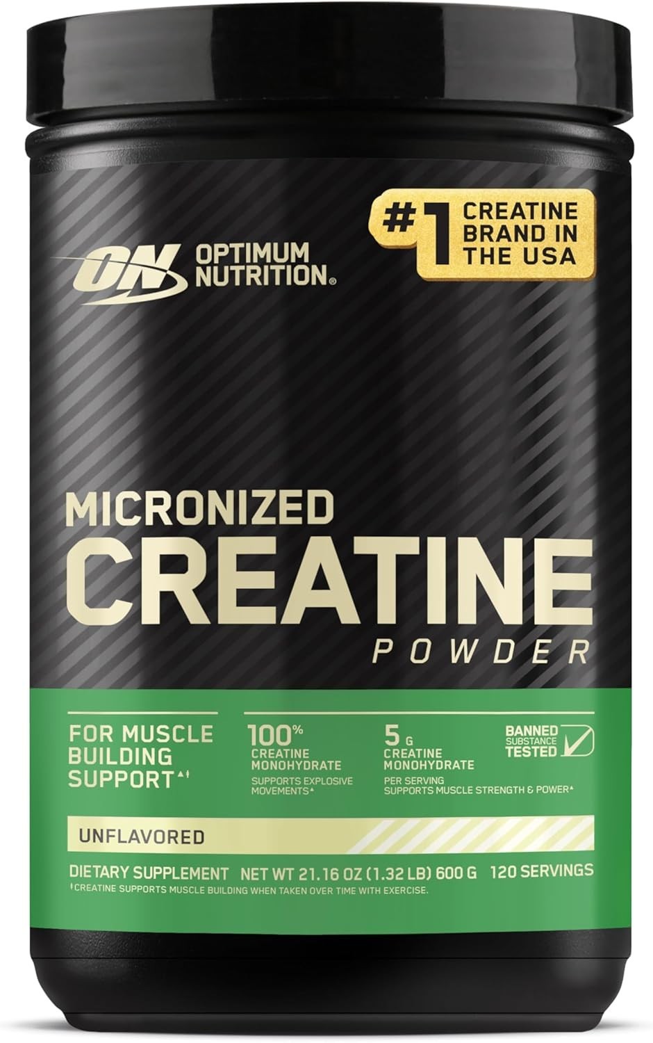 Optimum Nutrition Creatine Powder 600g 120 Servings Free Shipping