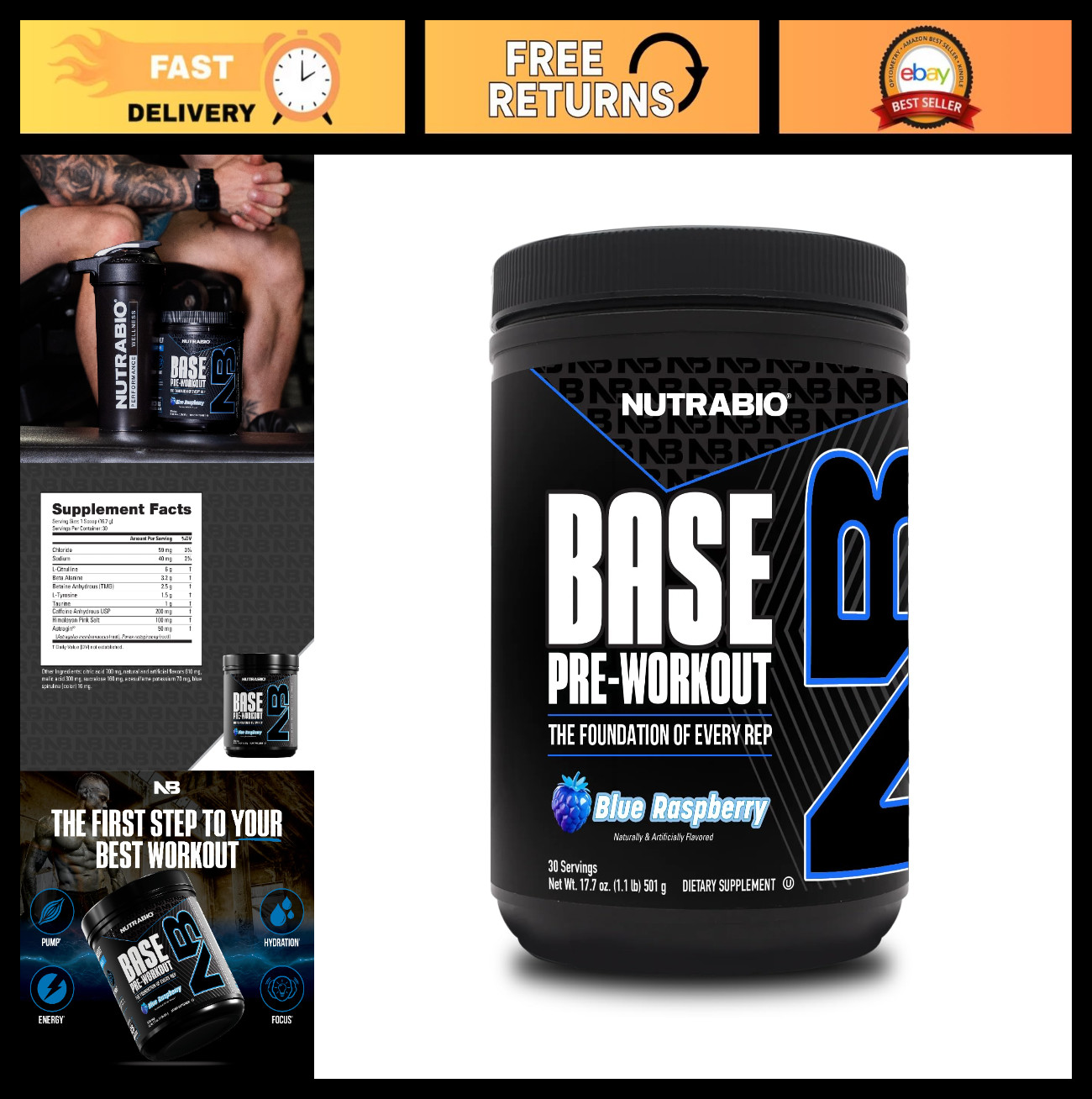 200mg Caffeine Pre-Workout Powder – Energy, Focus, Endurance, Pump, Sugar-Free,