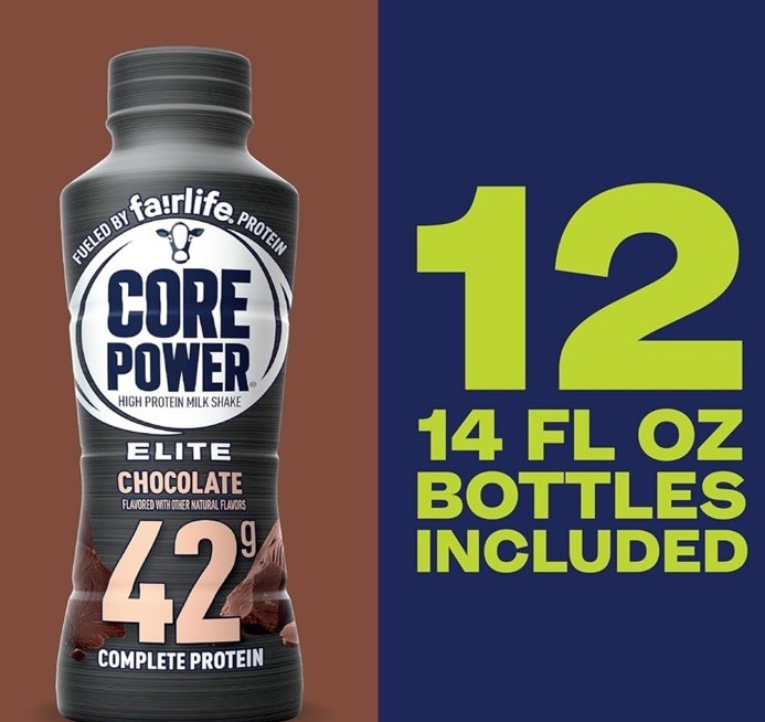 Core Power Elite High Protein Shake, Chocolate, 42g Bottle, 14oz, 12 Pack