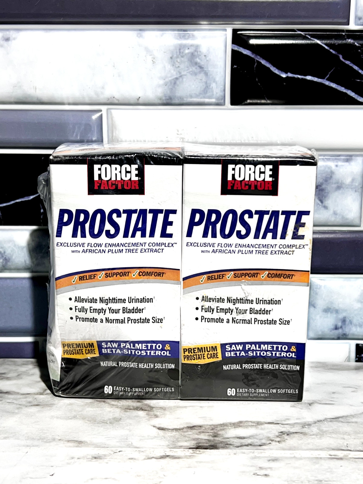 Lot Of 2 Force Factor Prostate Softgels 60 Softgels Exp 2/26 SEALED NEW!
