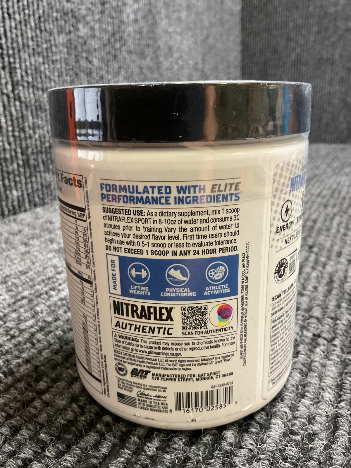 Nitraflex Sport Pre-Workout Powder 20 Servings – Blue Raspberry Exp 07/2027
