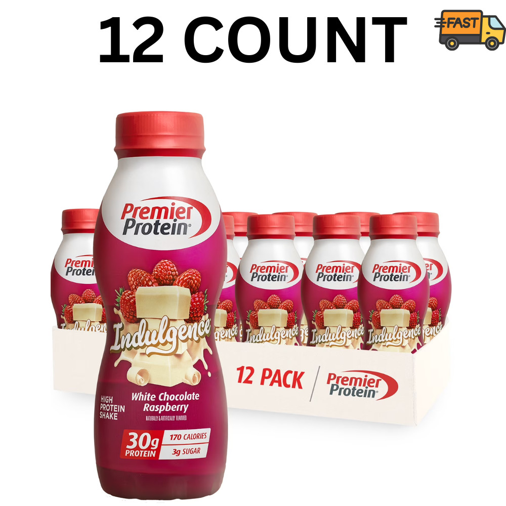 Premier Protein Indulgence White Chocolate Raspberry Shake 12 Pack 11 oz