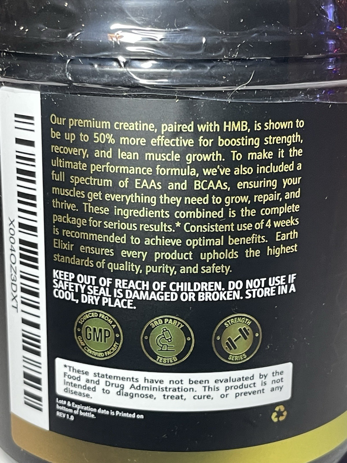 Earth Elixir Creatine + HMB EAA & BCAA Watermelon Powder 30 Servings NEW