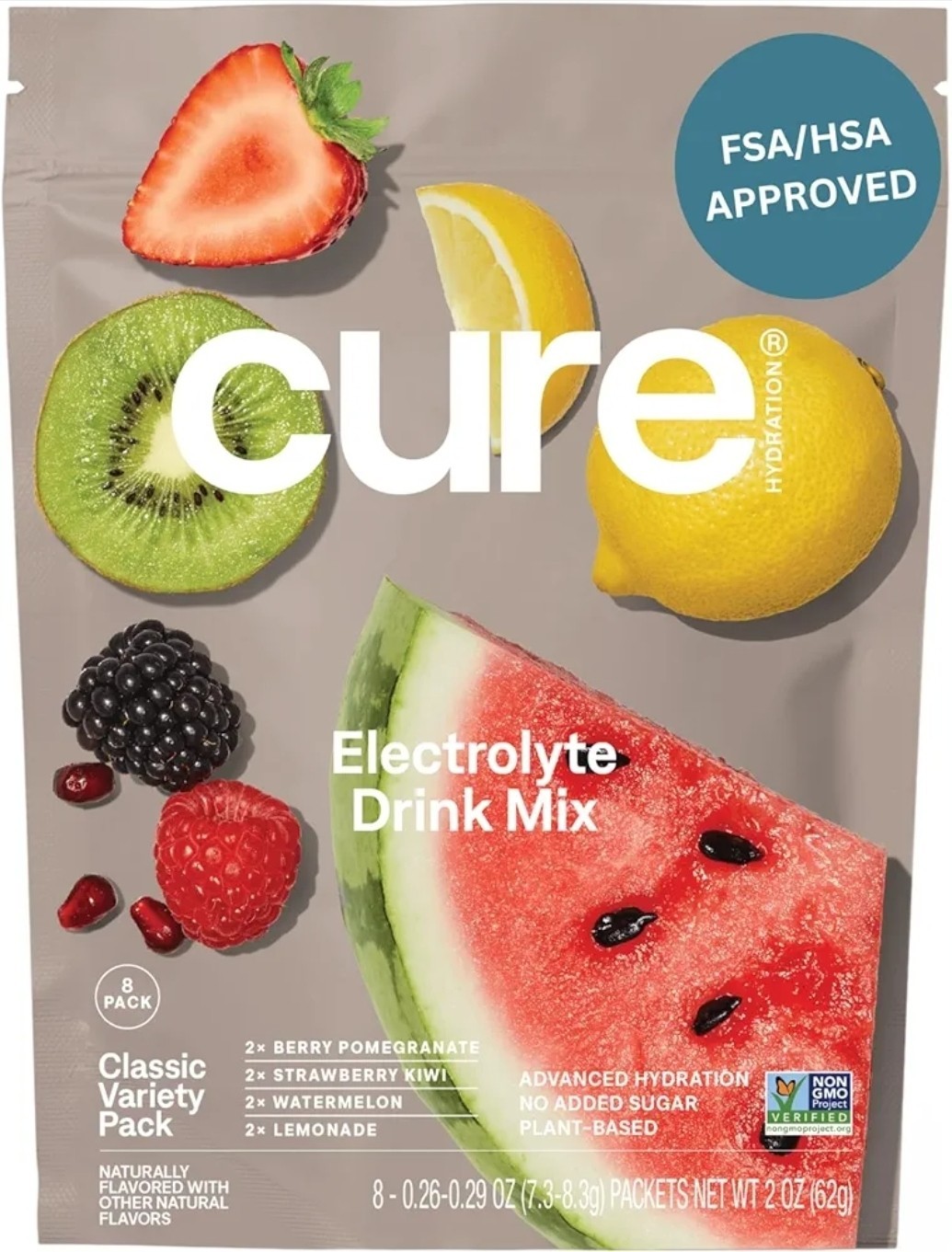 Cure Hydration Electrolyte Drink Mix Classic Variety Vegan 8 Servings Exp 03/27