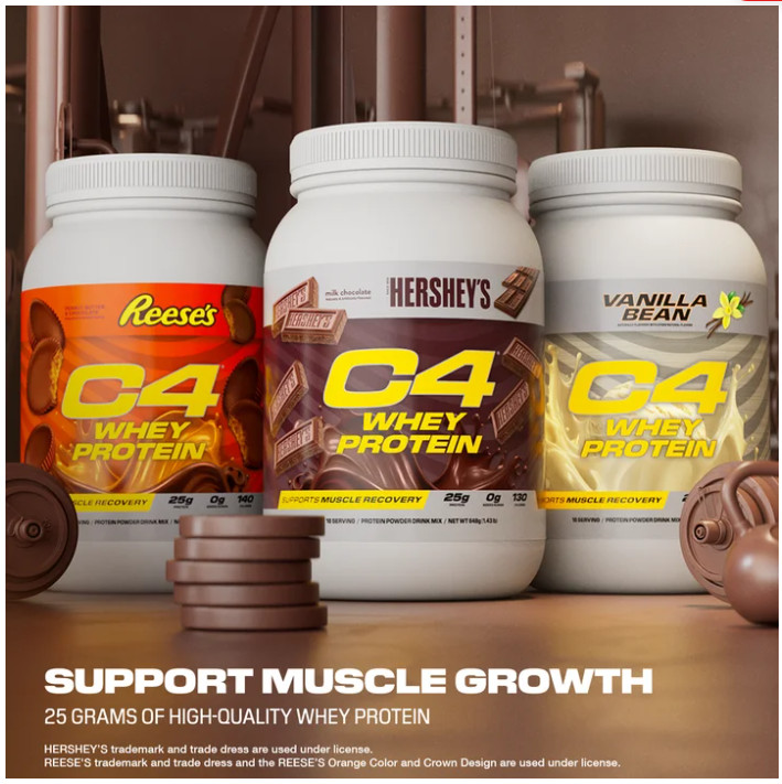 C4 Whey Protein Powder Reese’s Peanut Butter Cup 25g 18 Servings