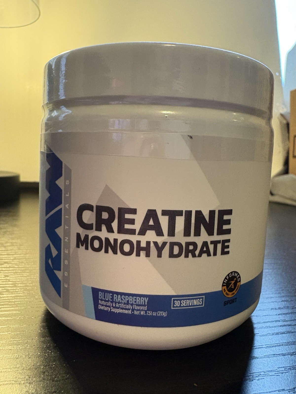 2 Raw Nutrition Creatine Monohydrate Powder Blue Raspberry 30 Servings 5.4 Oz